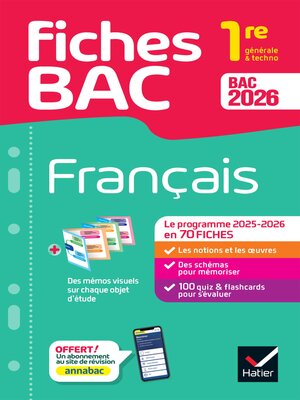 cover image of Fiches bac--Français 1re générale & techno Bac 2026